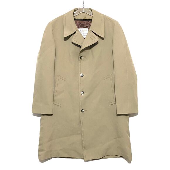 Vintage London Fog Maincoats Raincoat Heavy Lined Trench Coat Mens Size 42R - Picture 1 of 8